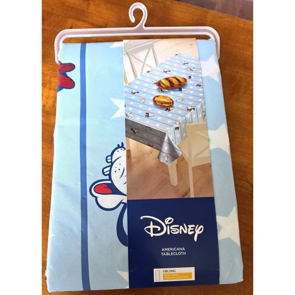 Disney Mickey Mouse & Friends Americana Peva Flannelback 60x84 Oblong Tablecloth
